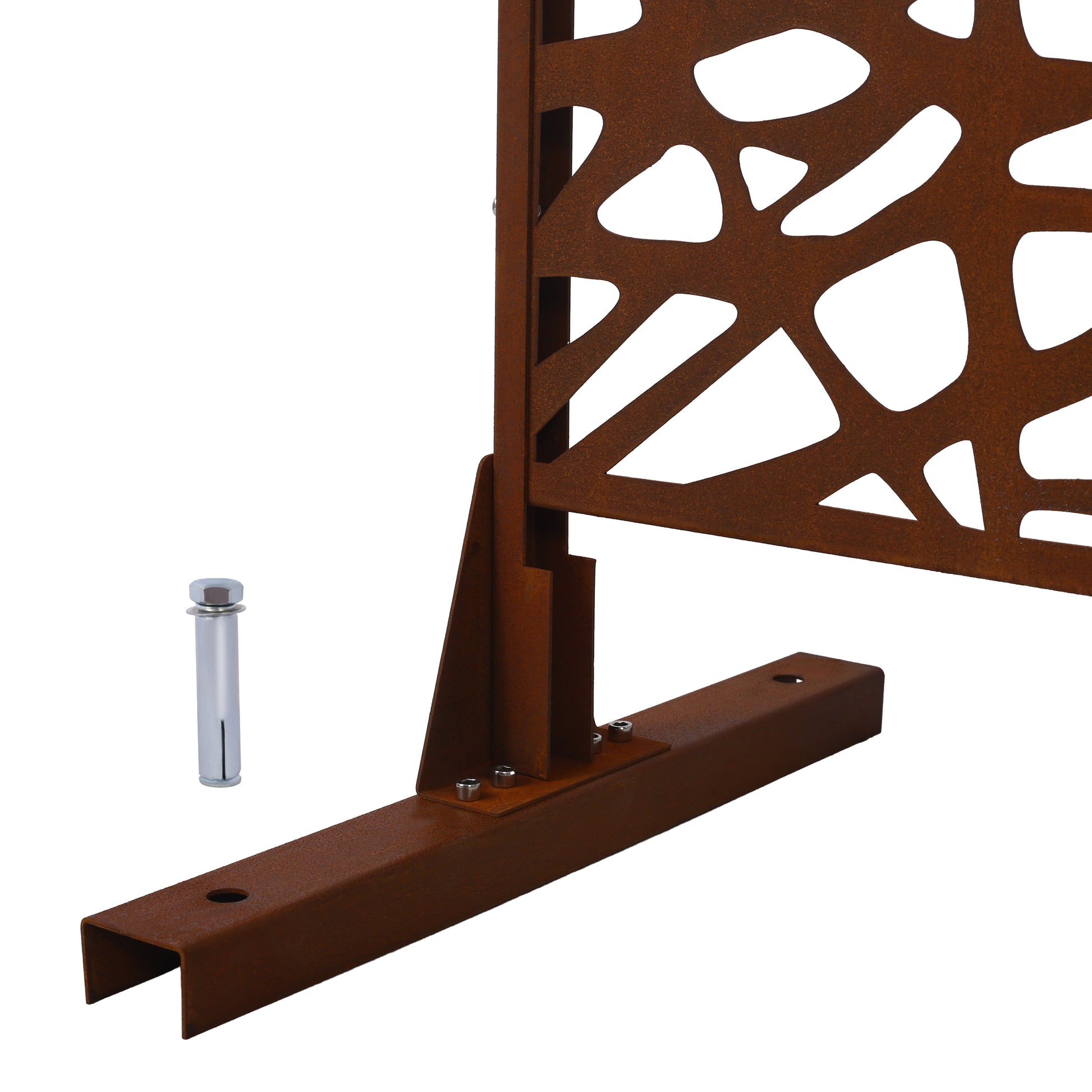 Outdoor & Indoor Privacy Screen Metal Privacy Screen 76" H 48" W, Freestanding Decorative Privacy Screen For Deck Balcony Patio, Privacy Fence Panels For Outside Lawn Garden Ps102 Rusty Rust Red Steel