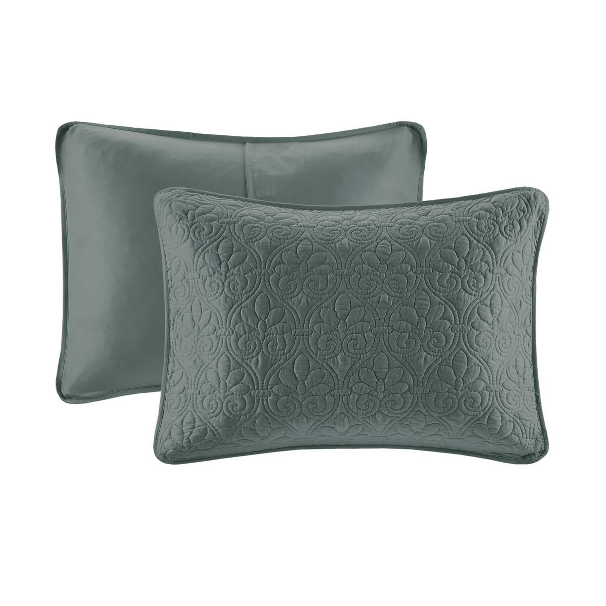 3 Piece Reversible Bedspread Set Balsam Green King Green Polyester