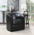 Little Black Swivel Accent Chair Black Foam Engineered Wood