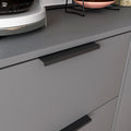 Storage Cabinet With 3 Drawers & Adjustable Shelf, Mid Century Cabinet With Door, Accent Cabinet For Living Room, Home Office, Entryway, Gray 3 4 Drawers Gray Particle Board