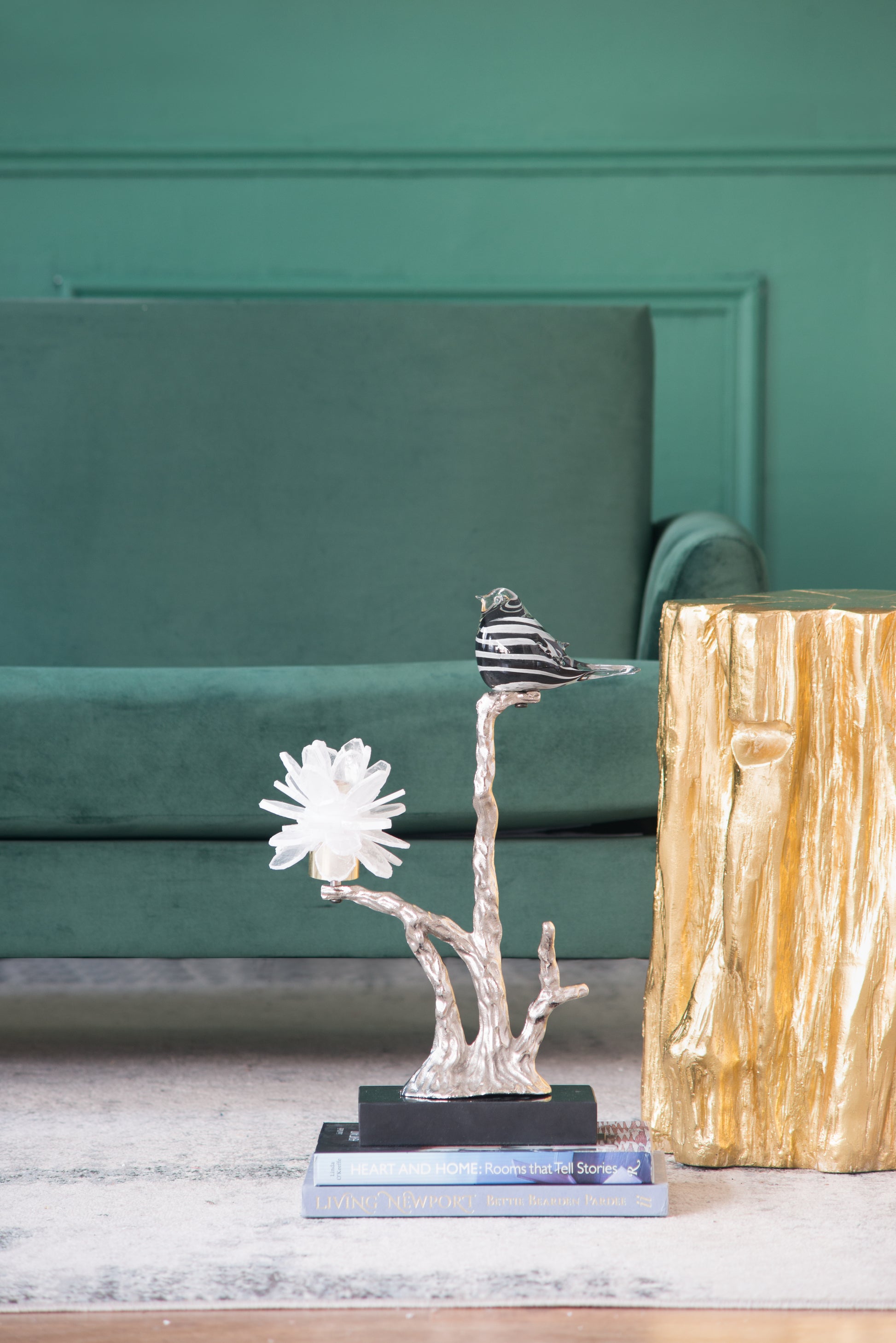 Aluminum Candle Holder With Marble Stand, 8X5X15" Multicolor Aluminium