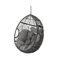 Kylie Hanging Basket Grey Only Basket ,Not Include A Hanging Stand Gray Rattan Waterproof Fabric Metal