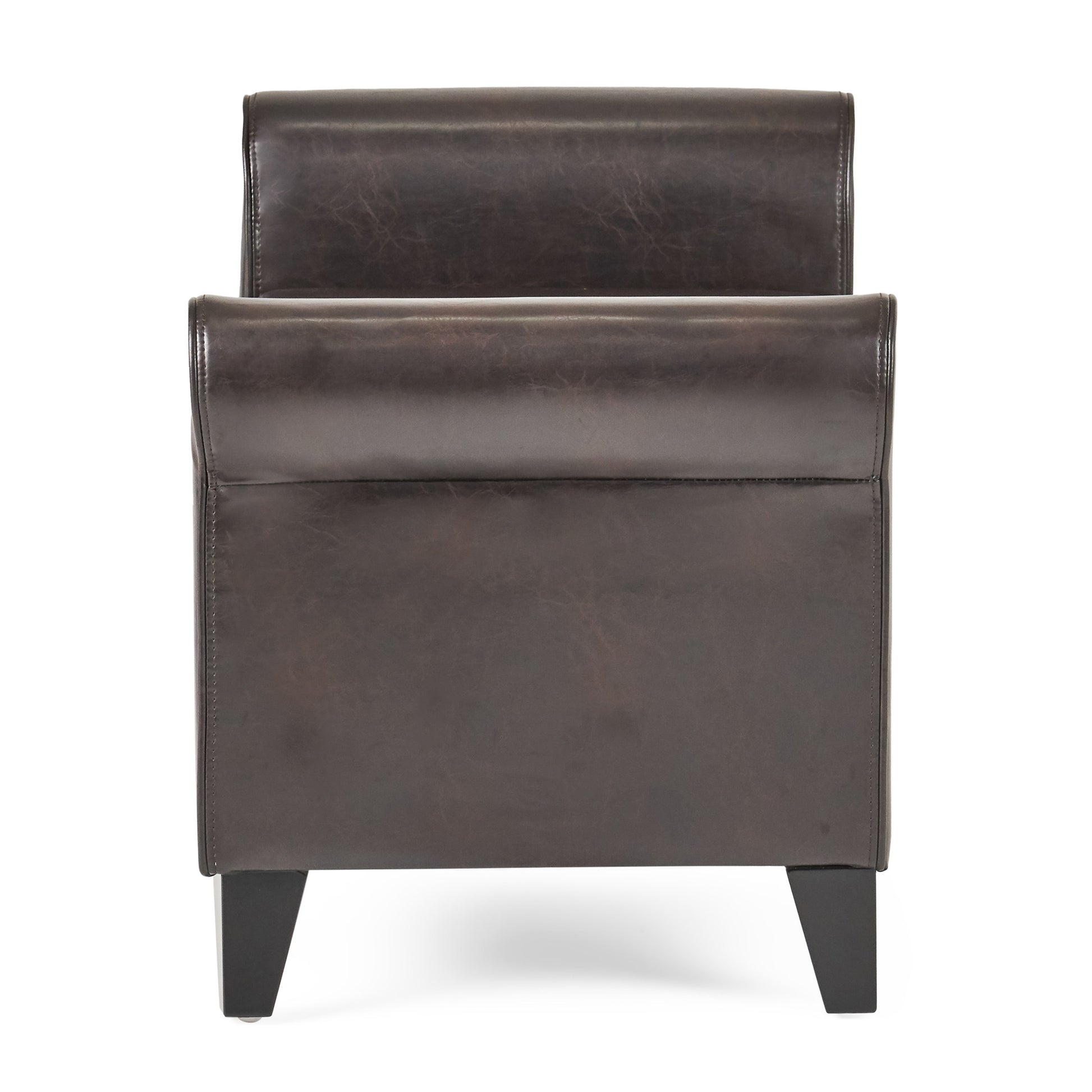 Hayes Armed Storage Bench Brown Pu