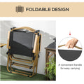 Outsunny 2 Pack Folding Camping Chair, Lightweight & Portable Beach Chairs Armchairs, Perfect For Festivals, Fishing, Picnic And Hiking, Black Black Metal