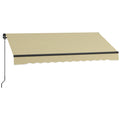 Outsunny 8' X 6.5' Retractable Awning, Patio Awning Sunshade Shelter With Manual Crank Handle, 280Gsm Uv Resistant Fabric And Aluminum Frame For Deck, Balcony, Yard, Beige Beige Polyester