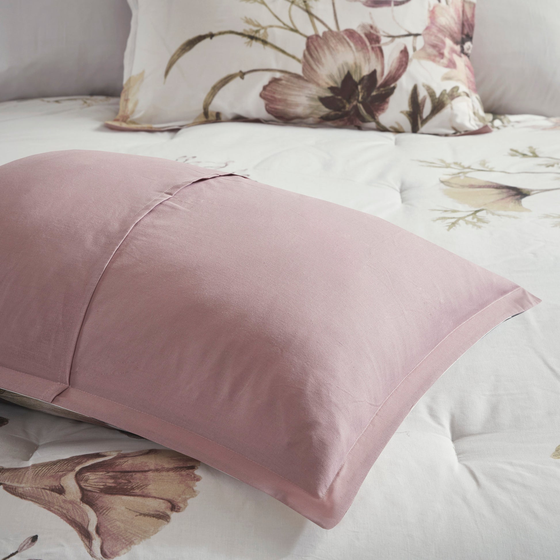 8 Piece Cotton Printed Comforter Set Blush King King Blush Polyester