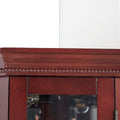 Corner Curio Cabinet With Lights, Adjustable Tempered Glass Shelves, Mirrored Back, Display Cabinet,Cherry E26 Light Bulb Not Included Cherry Mdf