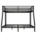 Metal Queen Over King Bunk Bed For Teens And Adults,Space Saving Noise Reduced No Box Spring Needed, Black Black Metal