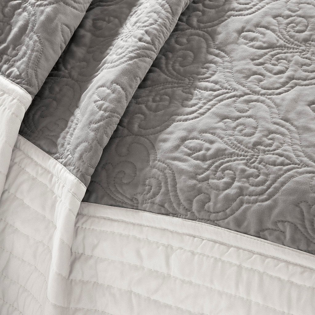 7 Piece Quilt Set With Euro Shams And Throw Pillows Black Full Queen Full Black Cotton