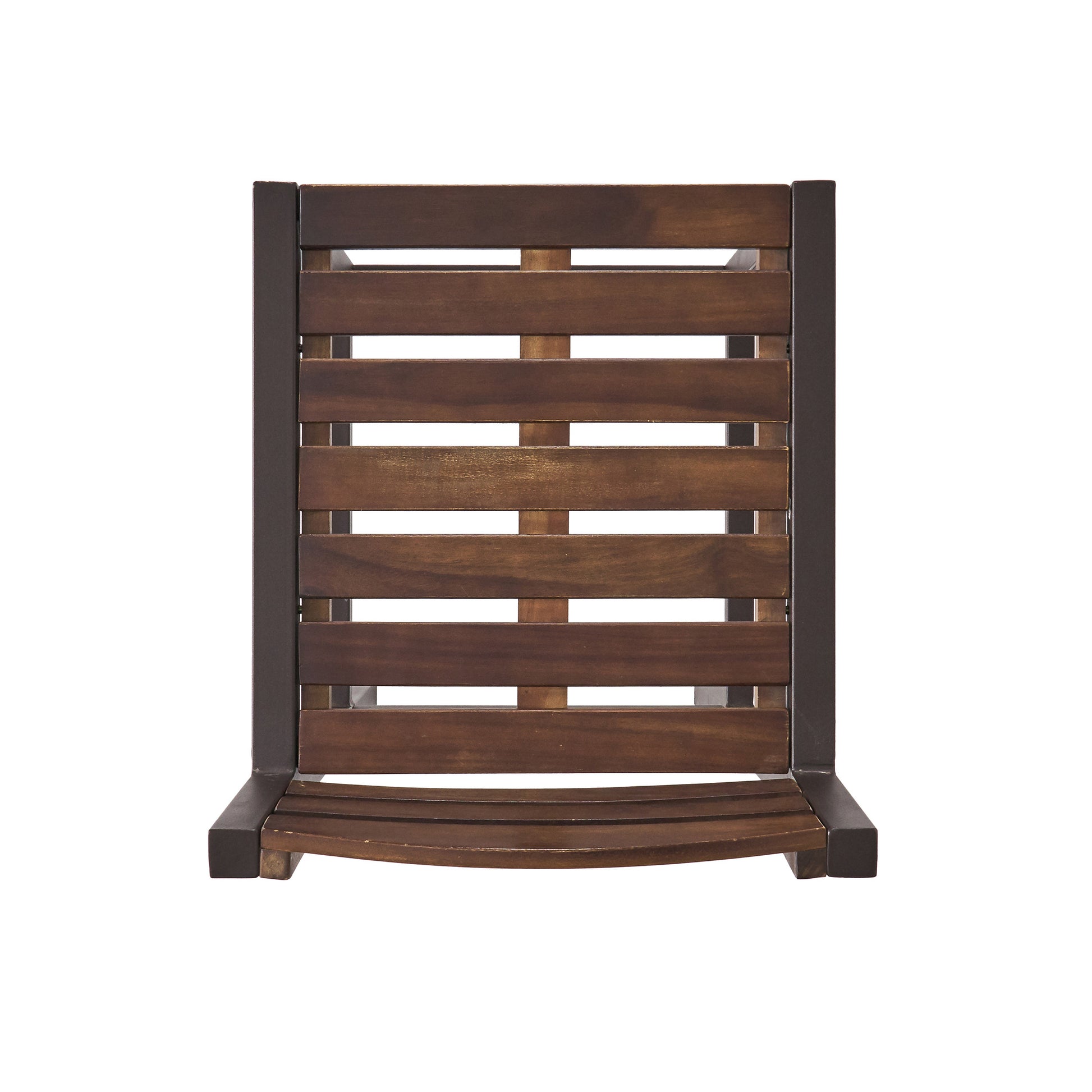 Milos Outdoor Acacia Wood Barstool Set Of 2 Dark Brown Acacia Wood