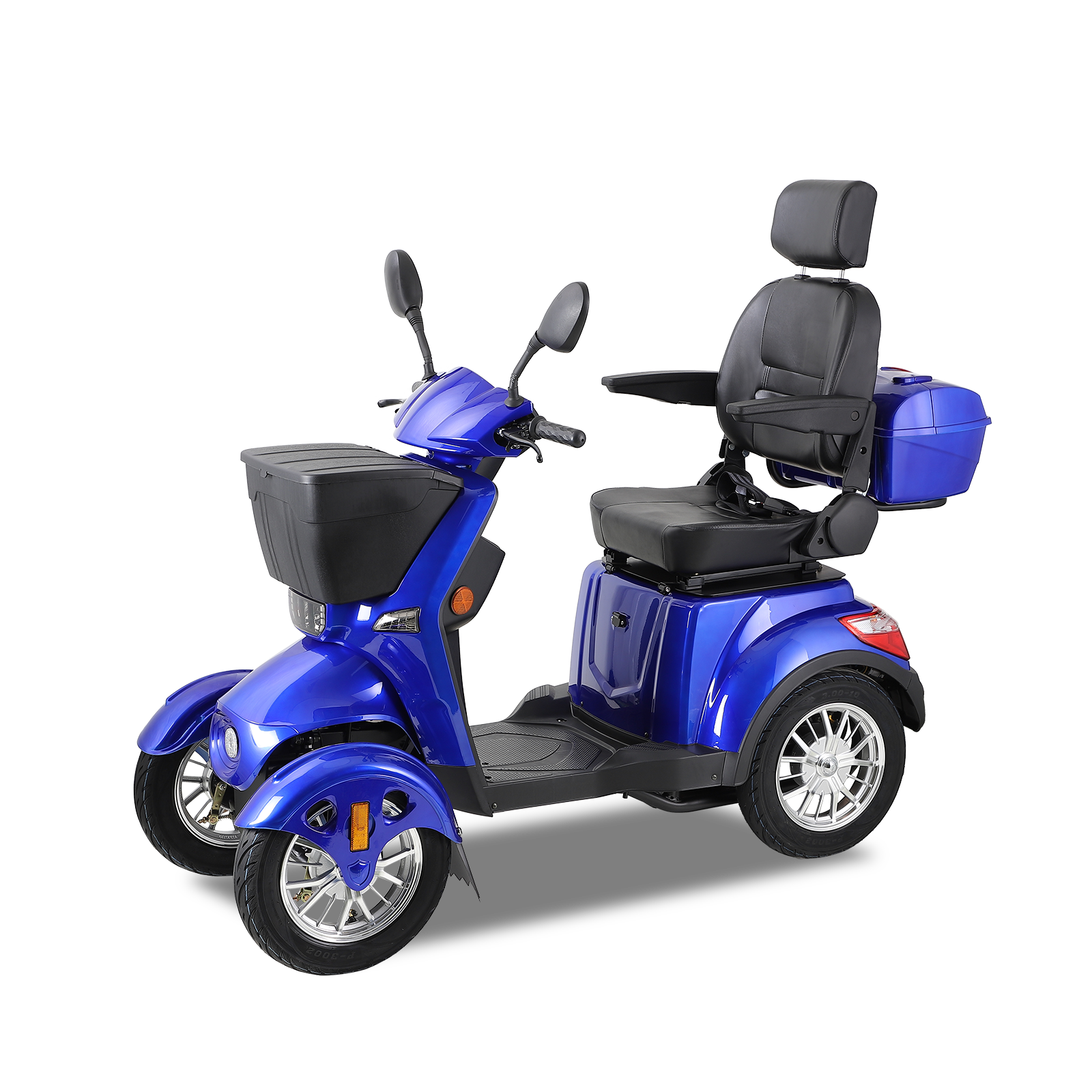 Xl3D4L Electric Mobility Recreational Travel Scooter For Adults,Mobility Scooters For Seniors, 4 Wheel Powered Mobility Scooters Blue Abs Pc Abs Pc