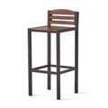 Milos Outdoor Acacia Wood Barstool Set Of 2 Dark Brown Acacia Wood