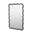 Solid Wood Wavy Rectangle Mirror Black 40