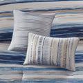 8 Piece Printed Seersucker Comforter And Quilt Set Collection Blue Full Queen Full Blue Polyester