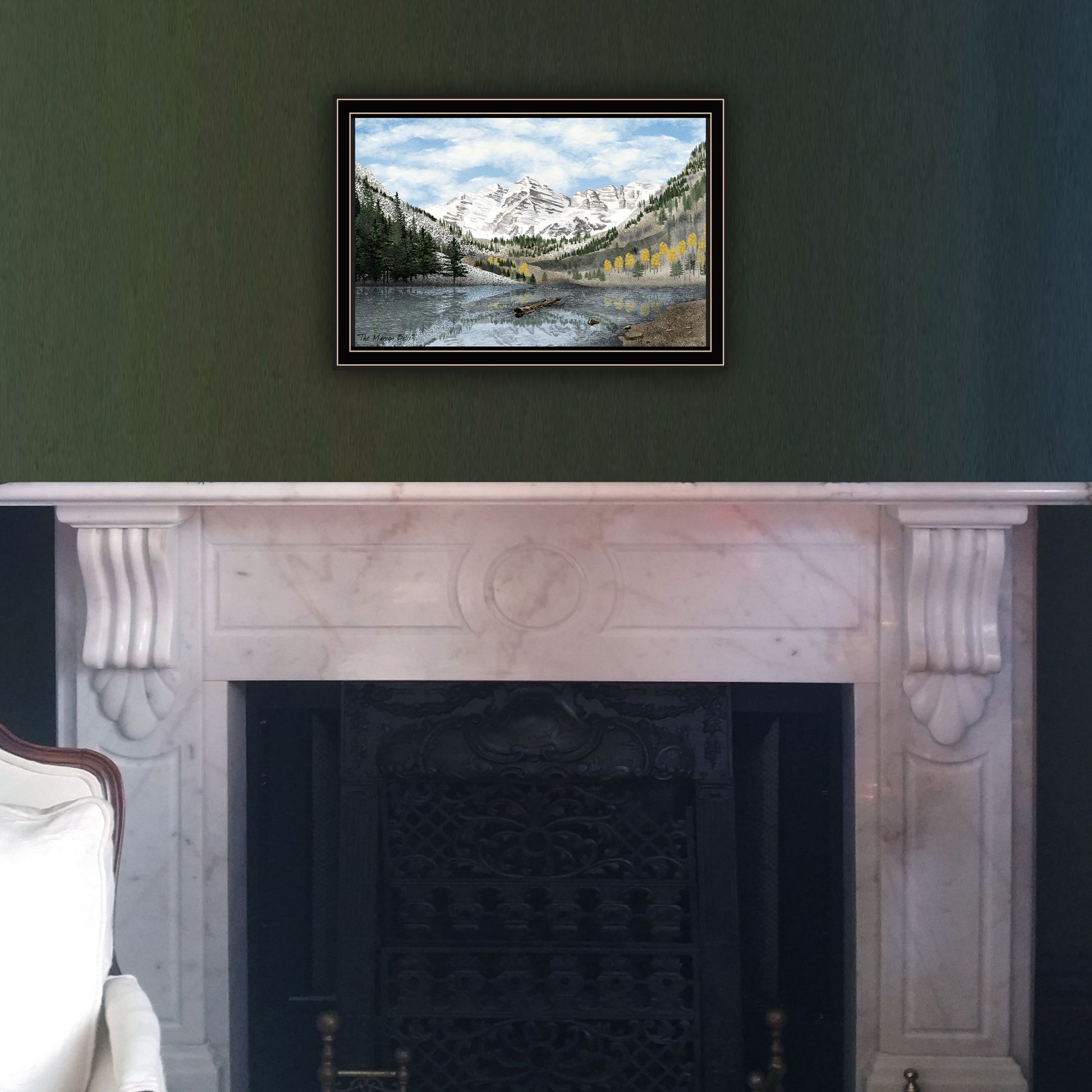 The Maroon Bells Black Framed Wall Art For Living Room, Bedroom Wall Art Print For Home Decor By Billy Jacobs Multi Wood Paper