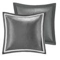 8 Piece Jacquard Comforter Set Silver Silver Queen Queen Silver Silver Polyester