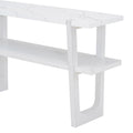 Retro Elegant Console Table With Marble Effect Top And Versatile Storage Solutions For Entryway And Living Room Antique White Antique White Solid Wood Mdf