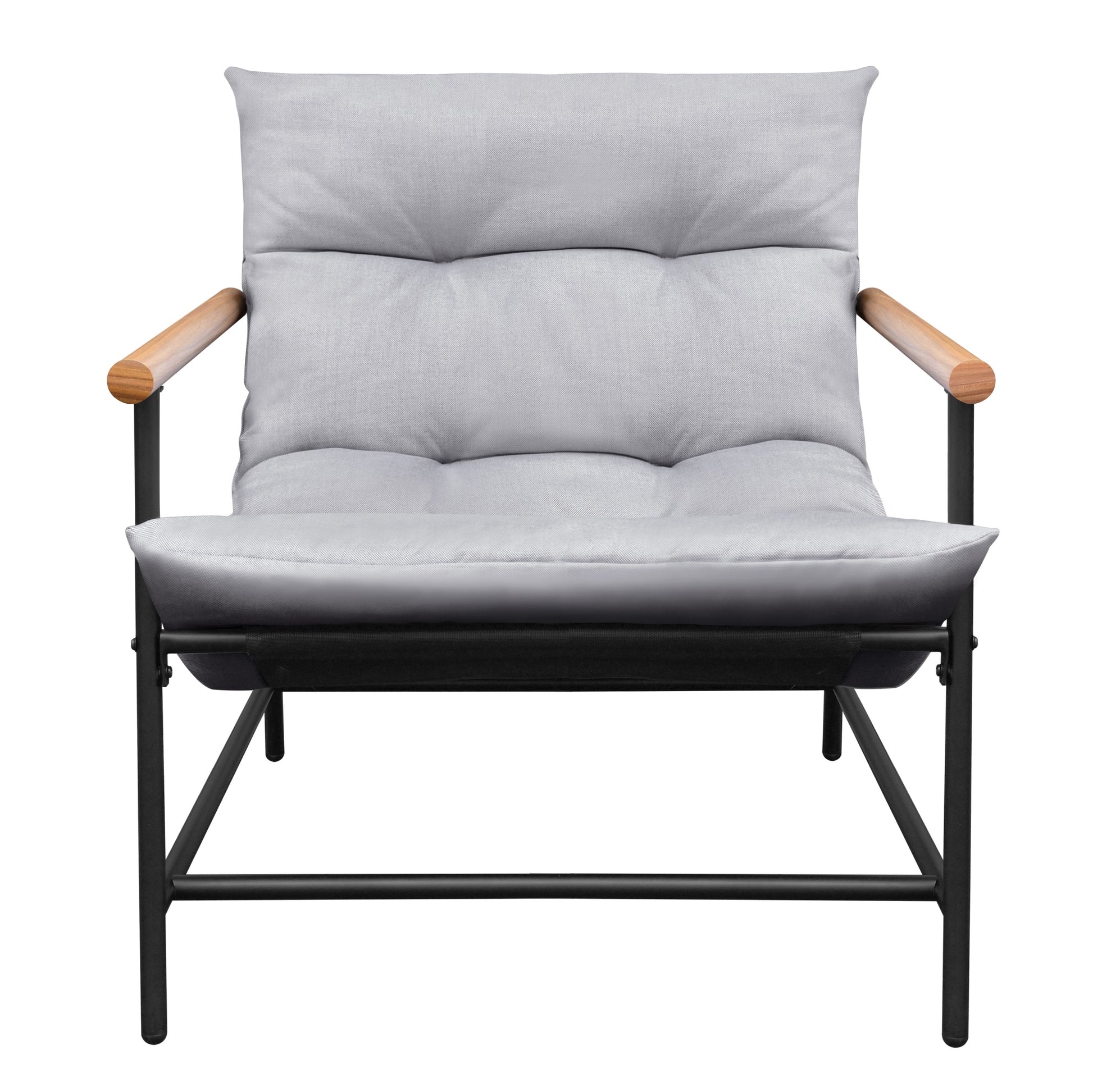 Modern Accent Chair, Living Room Reading Chair With Sturdy Metal Frame Grey Primary Living Space Casual Foam Metal