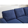Blue Color Knock Down 3 Seat Combo Sofa With Storage Ottoman For Living Room Apartment Bedroom And Compact Room,Room, Upholstered Sectional Couch, L Shaped Bench With A Footrest, A Individual Stool White Wood Primary Living Space Heavy Duty Pine 3 Seat