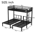 Twin Over Twin & Twin Bunk Beds For 3, Twin Xl Over Twin & Twin Bunk Bed Metal Triple Bunk Bed, Black Twin Black Metal