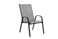 2 Piece Patio Chairs, Outdoor Camping Chairs Withtextilene Fabric, Set Of 2 Garden Chairs With Armrest High Backrest For Garden Patio Pool Beach Yard Space Saving Grey Grey Steel
