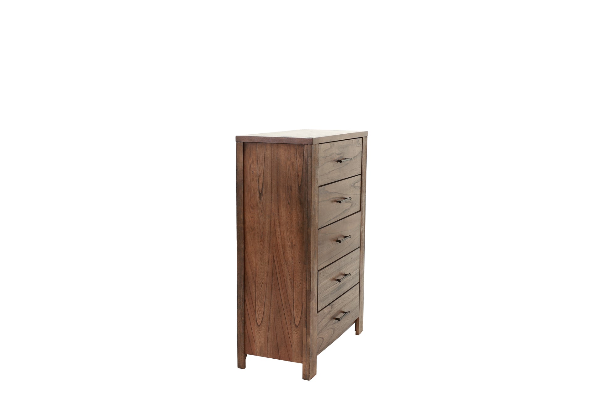 Oak Finish 1Pc Chest Of Drawers Wooden Texture 5X Drawers Storage Bedroom Furniture Oak Bedroom Contemporary,Modern,Transitional Rubberwood Particle Board Mdf,Rubber Wood