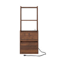 Nightstand With Charging Station, Smart Nightstand With Night Light, Modern Night Stand With Bookshelf, Bedside Tables With Storage Cabinet For Bedroom, Wood Wood Mdf