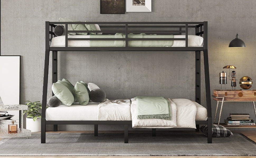 Metal Twin Xl Over Queen Bunk Bed For Teens And Adults,Space Saving Noise Reduced No Box Spring Needed Expect Arrive Date 2024 7 17 Twin Xl Black Metal