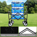 Minimeetall Strap Collapsible Foldable Wagon Cart With Strapping System, Beach Wagonutility Cartutility Wagon Grocery Cart For Camping Shopping Sports Gardeing Fishing Supports 225Lbs Black Black