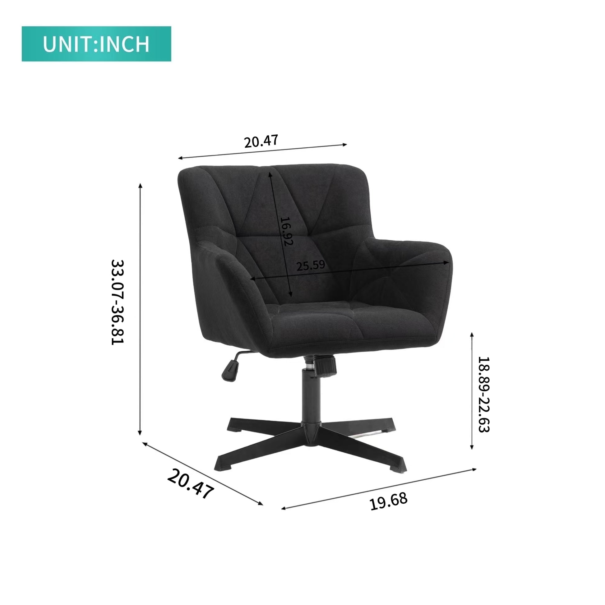 Modern Velvet Desk Chair Swirl Office Chair No Wheels Comfy Computer Task Chair Metal Legs Upholstered Accent Arm Chair For Living Room Bedroom Small Spaces Home Office, Black Black Bedroom Foam Velvet