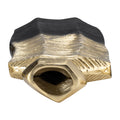 Kaya 16 Inch Classic Accent Metal Vase, Square Body, Narrow Top, Gold Black Gold Black Metal