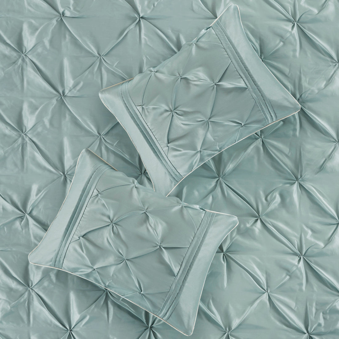 7 Piece Tufted Comforter Set Seafoam King King Seafoam Polyester