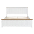 Queen Size Wood Platform Bed Wooden Slat Support, Vintage Simple Bed Frame With Rectangular Headboard And Footboard, White Box Spring Not Required Queen White Wood