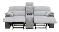 Cyprus 3 Piece Reclining Living Room Set Gray Gray Fabric
