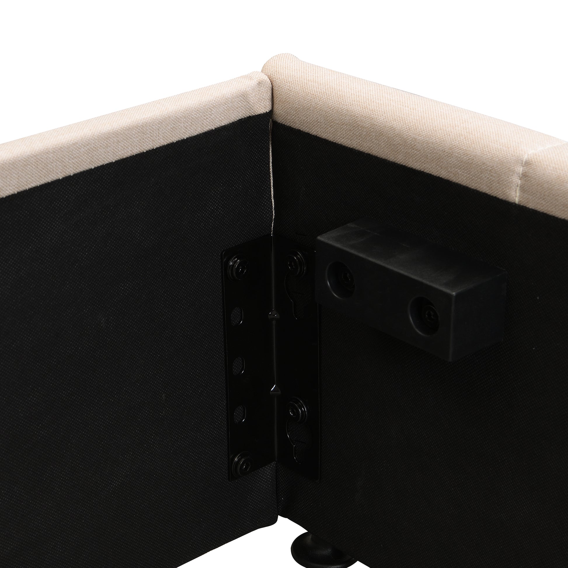 Queen Size Upholstered Platform Bed With A Hydraulic Storage System Beige Old Sku: Lp000211Aaa Beige Upholstered