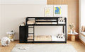 Twin Over Twin Bunk Bed With 4 Drawers And 3 Shelves Espresso Twin Espresso Solid Wood