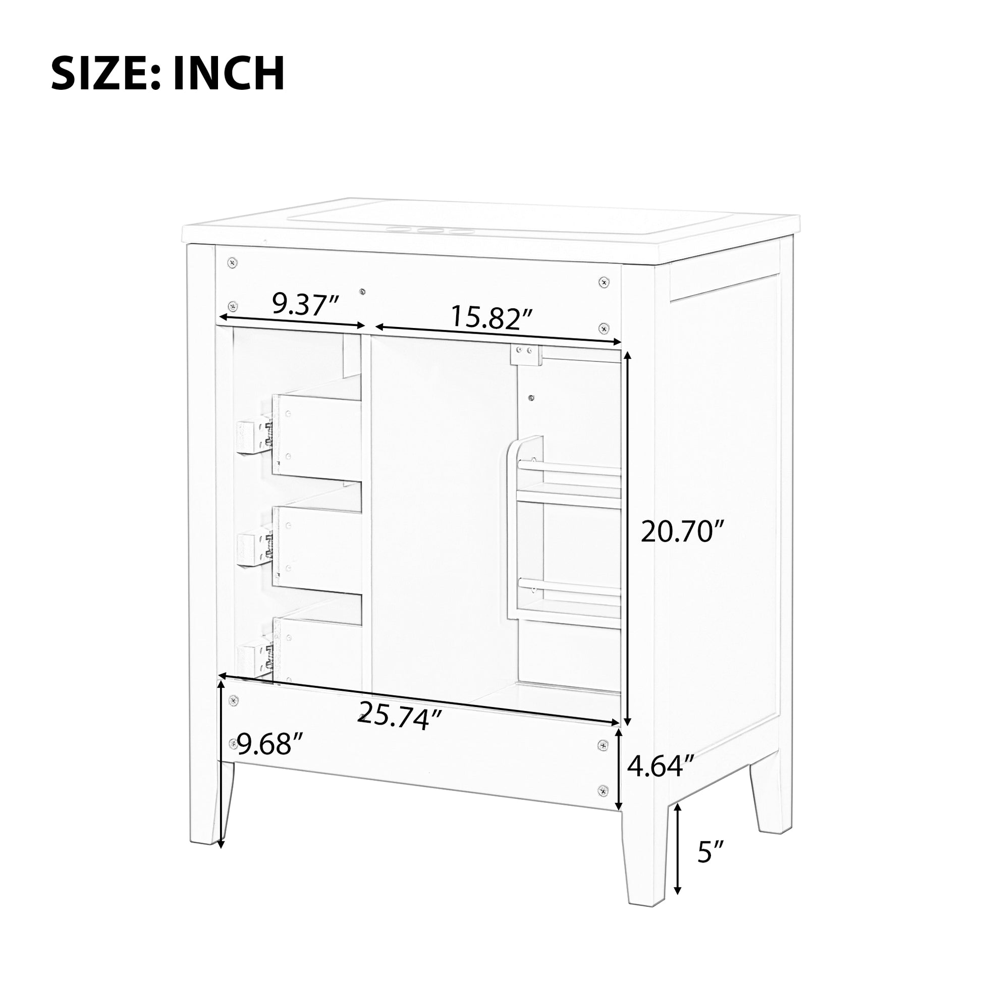 30" Bathroom Vanity Without Sink, Cabinet Base Only, Bathroom Cabinet With Drawers, Solid Frame And Mdf Board, Green Green Solid Wood Mdf