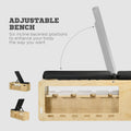 Soozier Adjustable Weight Bench, Workout Bench With Storage Rack Resistance Rope, Incline Bench Weight Lifting Equipment For Home Gym Arms & Chest Strength Training Wood Wood