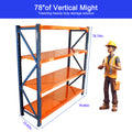 Garage Shelves Heavy Duty 4400 Lbs Garage Storage 4 Levels, Adjustable Metal Shelving Units And Storage, Industrial Shelves Utility Shelves For Commercial Store Tools Gym Blue Abs Steel Q235 Wood Pvc
