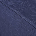 3 Piece Split Corner Pleated Quilted Bedspread Navy King Navy Polyester