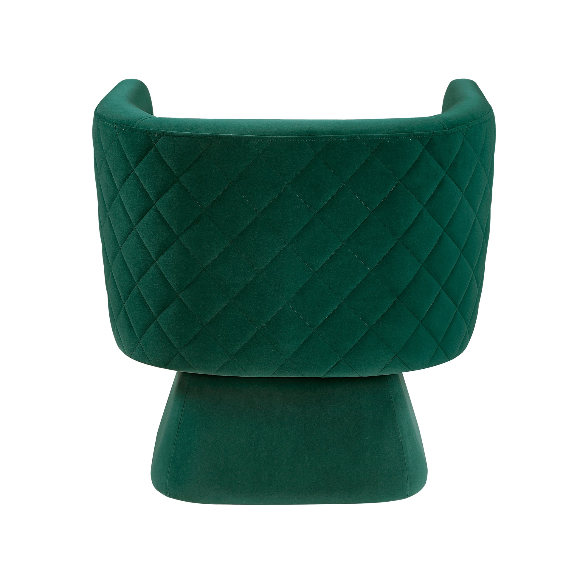 1Pc Swivel Chair Green Velvet Fabric Upholstery Solid Wood Diamond Pattern Stitched Back Comfort Chair Living Room Furniture Green Primary Living Space Contemporary Plywood,Solid Wood