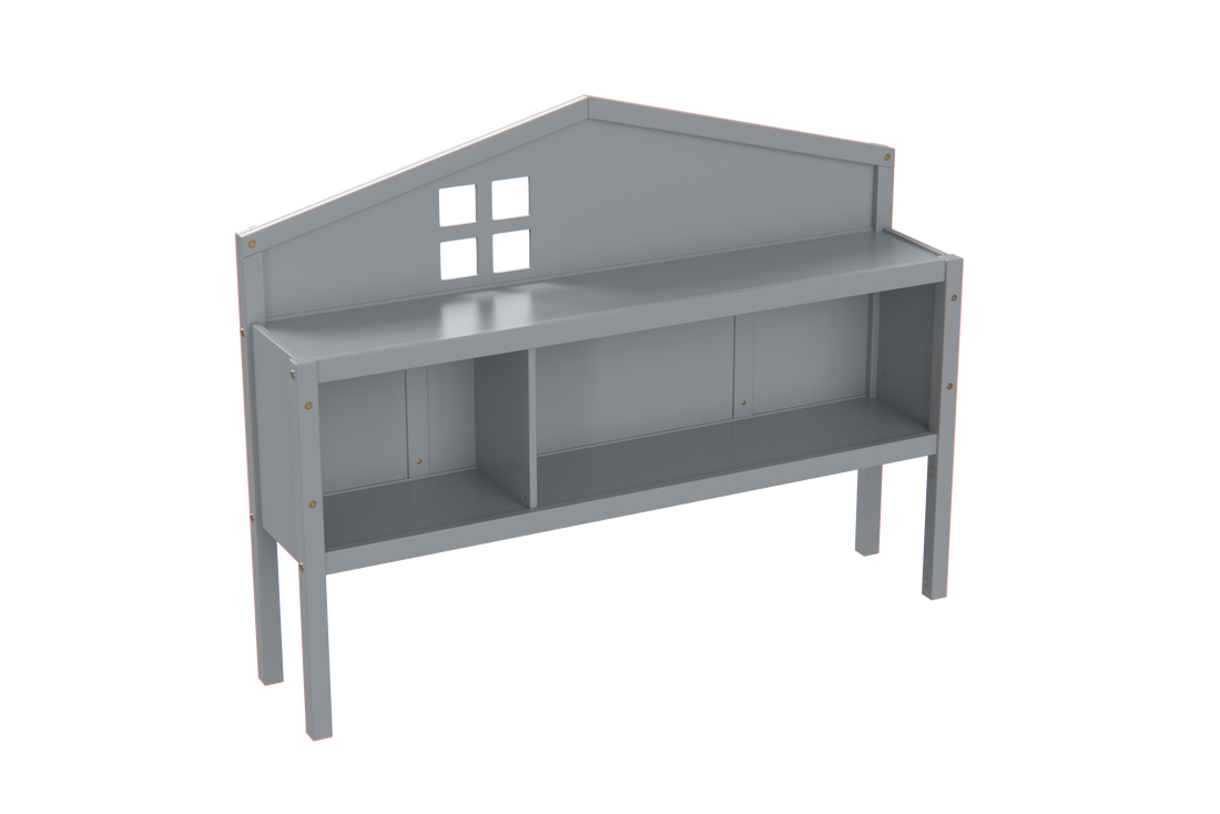 Headboard Storage Cabinet For Full Size Montessori Floor Bedgrey,Freely Collocation Grey Mdf