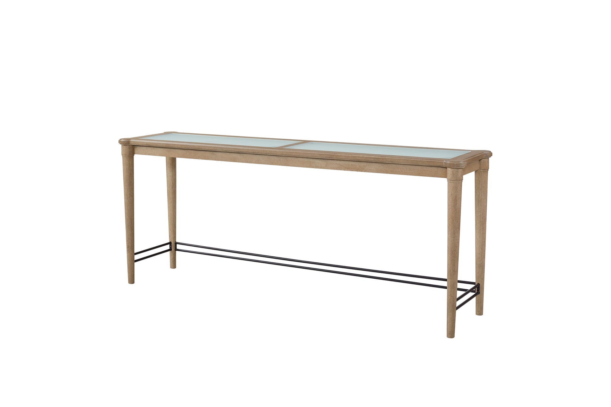 Frosted Glass Console Table With 3 Stools Sand Solid Wood Mdf Glass