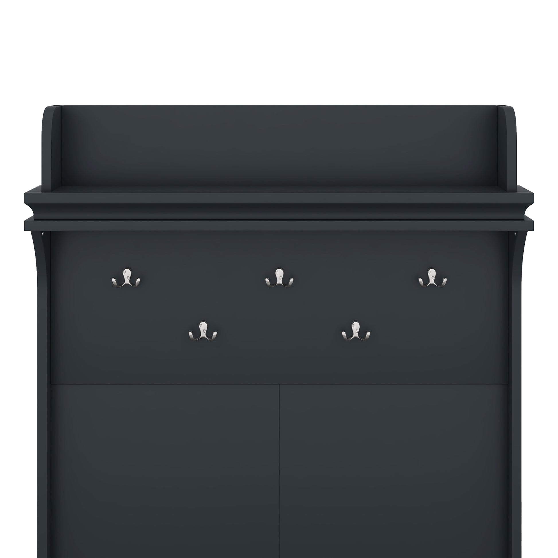 Hall Tree With Storage Bench, Entryway Bench With Drawer And 5 Hooks, Coat Rack With Display Shelf For Hallway Entryways, Dark Blue Dark Blue Particle Board Mdf