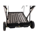 Folding Service Cart With Wheels Double Decker, Shopping, Library, Office Warehouse Moving Carts Black Blue Plastic