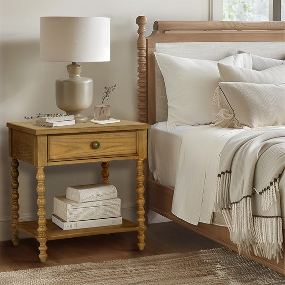 Nightstand Natural See Below Natural Wood