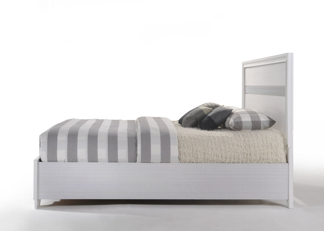Naima White Finish Queen Bed W Storage White Synthetic Wood