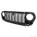 Front Mesh Grille Grid Grill For 2018 2024 Jeep Wrangler Rubicon Sahara Sport Jl Jt Grill With Camera Hole Black Plastic Black Abs