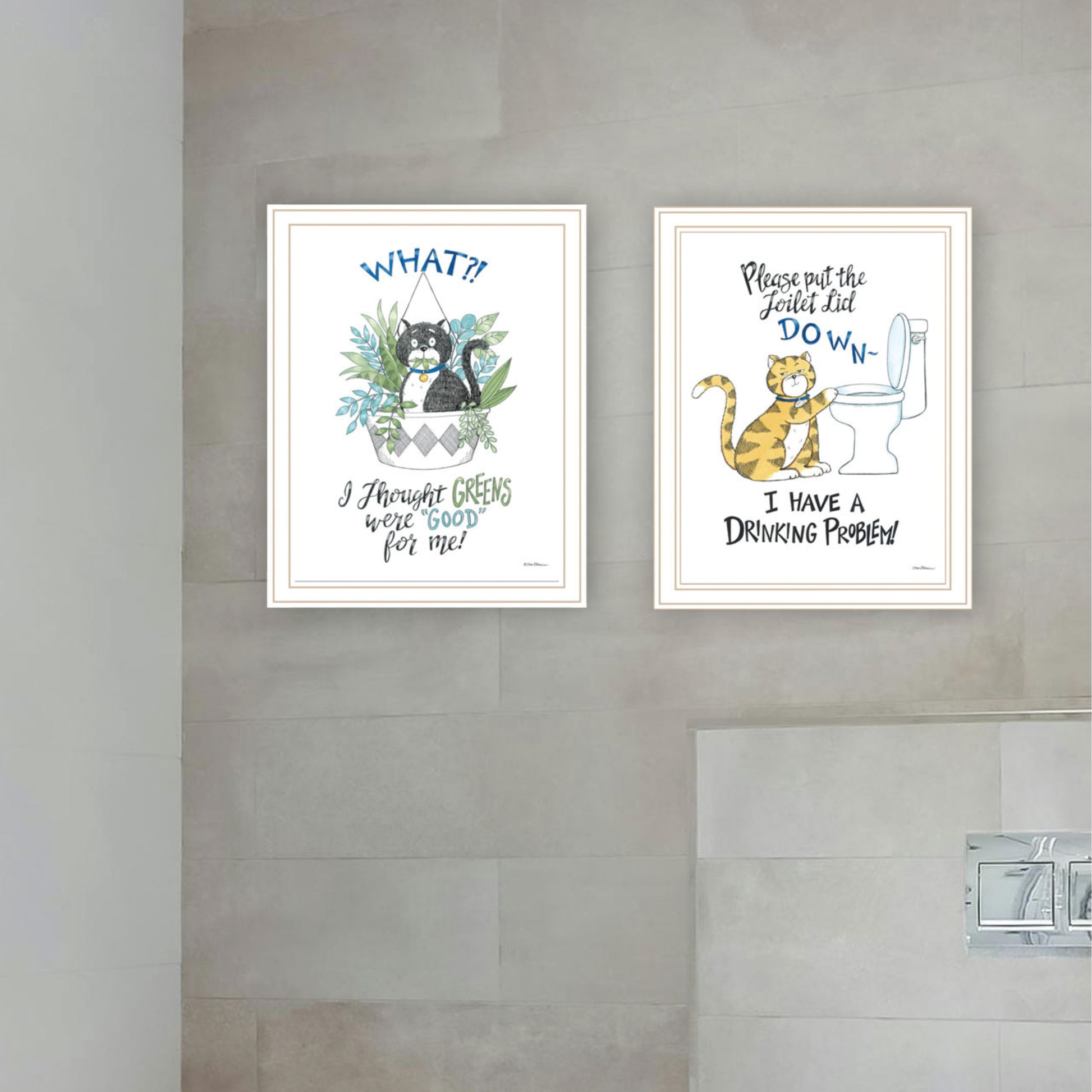 2 Piece Vignette I Have A Drinking Problem Black Framed Wall Art For Living Room, Bedroom Wall Art Print For Home Decor By Deb Strain Multicolor Wood Paper