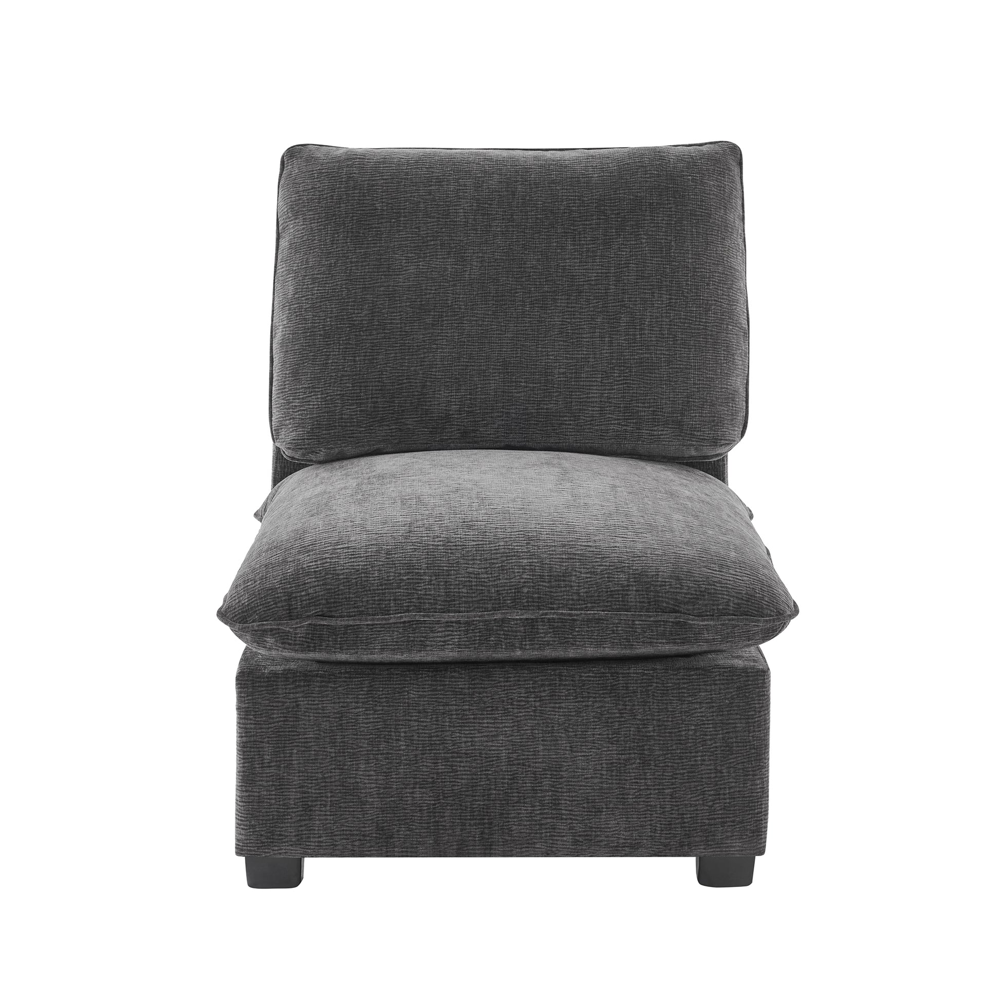 30*26" Single Seat Module For Modular Sectional Sofa,Deep Seat,Chenille,2 Colors Dark Gray Chenille 1 Seat